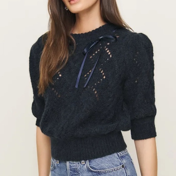 Reformation X Shrimps Cashmere Hearts Cable Crew - Picture 2 of 6